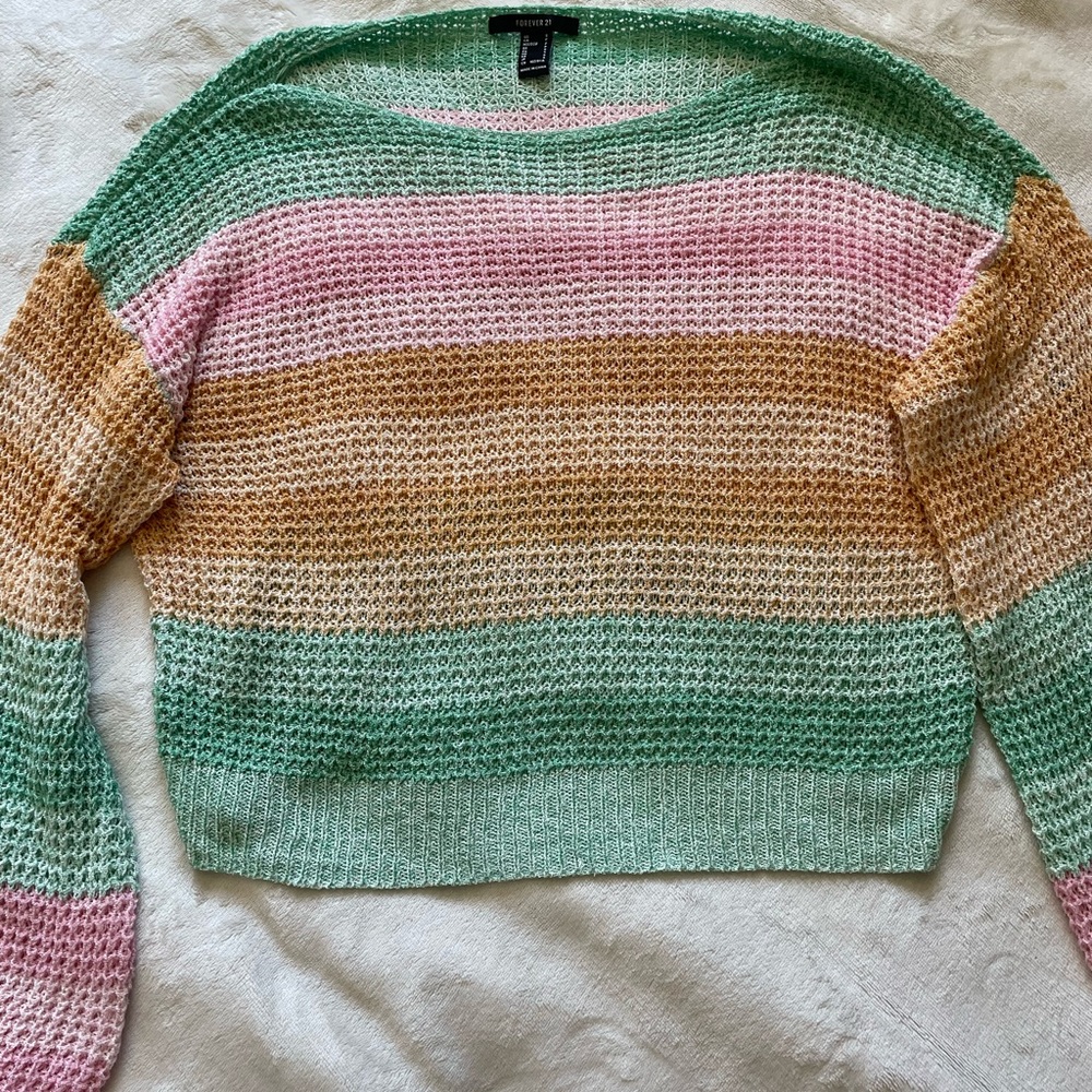 Forever 21 Pastel Striped Sweater